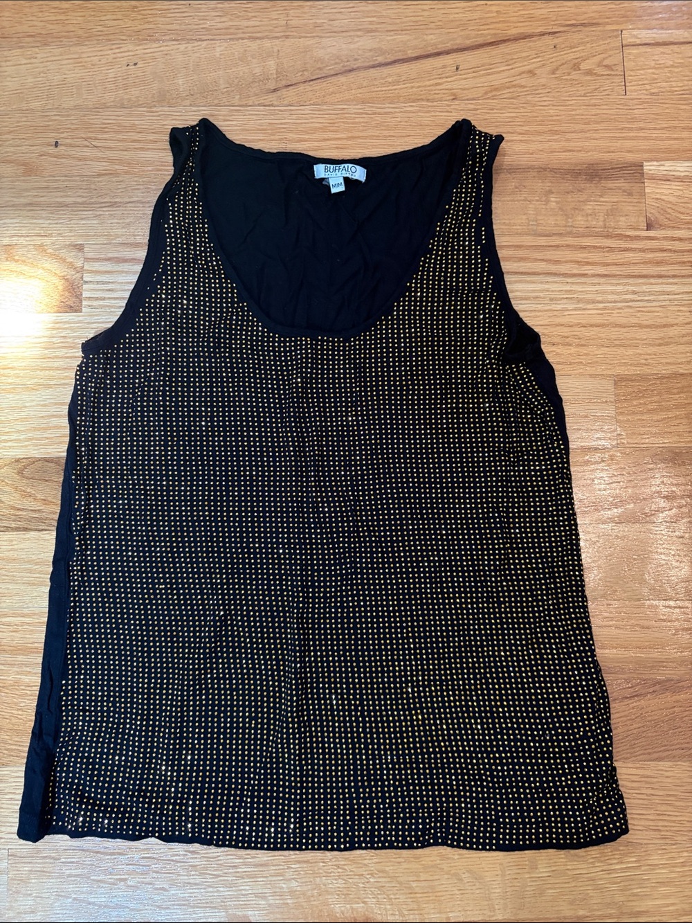 Buffalo David Bitton Black Tank Top with Gold Studs